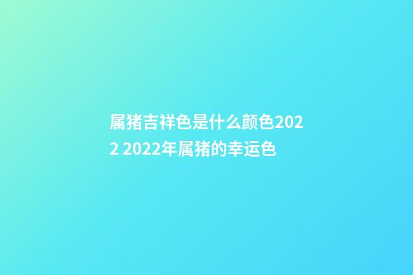 属猪吉祥色是什么颜色2022 2022年属猪的幸运色-第1张-观点-玄机派